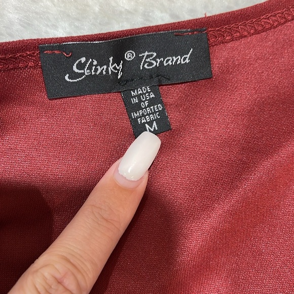 Slinky Brand Luxe Crepe 3/4 Flounce Slv Tunic - Picture 6 of 10